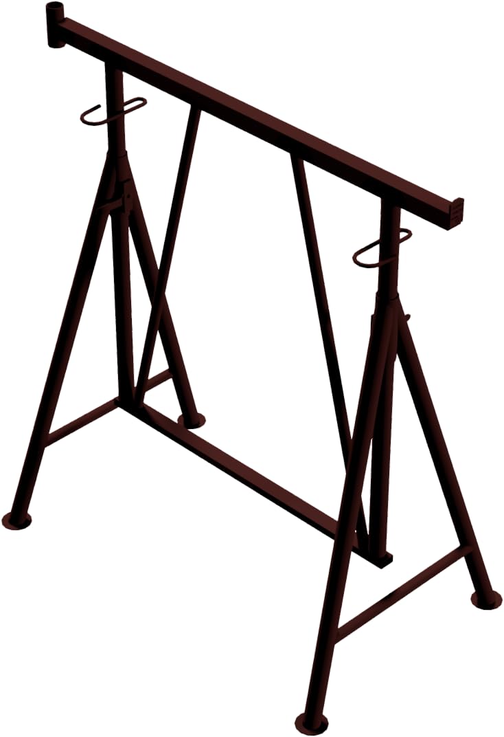 Cavalletto pieghevole Compact S regolabile in altezza, superficie di appoggio di 1,20 m, portata fino a 1500 kg, misura 2, altezza: 1,00 m - 1,75 m