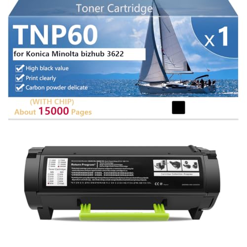 TNP60 Toner Compatible Konica Minolta bizhub 3622 Cartouche Haute Capacité Noir Imprimante