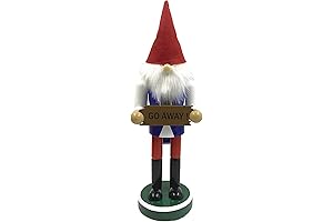 12" Wooden Go Away Gnome Nutcracker