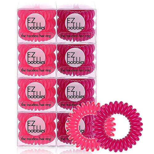 EZbobble 24PCS Spiral Hair Ties No Crease, Coil Hair Ties for Women and Girls Plastic Hair Ties Spiral Multicolor Series