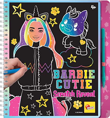 Lisciani   BARBIE   Cuaderno de Bosquejo Lindo Rascar   Libro Mágico Para Colorear y Decorar   Juego Creativo   Páginas Multicolores   Para Chicas Mayores de 4 Años