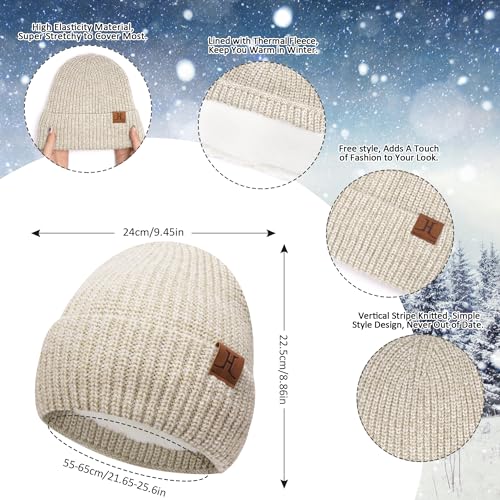 ZASFOU Damen Winter Mütze Schal Touchscreen Handschuhe Set Thermo Beanie Wintermütze Strickmütze Schlauchschal Winterhandschuhe Geschenk für Frauen