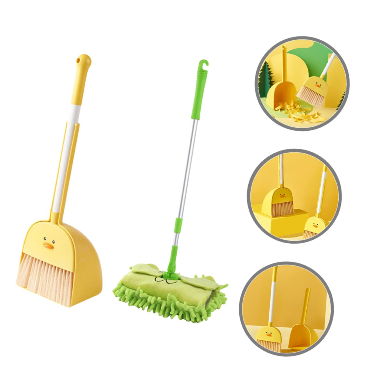 Ipetboom Strumenti Per Pulizia Per Ragazzo Ragazza Ragazza Include Scopa Paletta e Panno Piccoli Strumenti Per Igiene Domestica Per Apprendimento Delle Facc