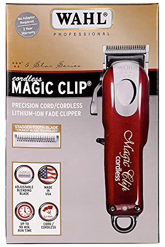 Máquina Corte de Cabelo - Magic Clip Cordless, Wahl, 08148-048, Vermelha