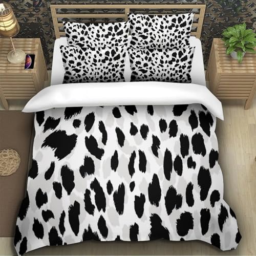 Housse de couette léopard 3D drap de lit abstrait vibrant microfibre 260x220cm pour couple - 5