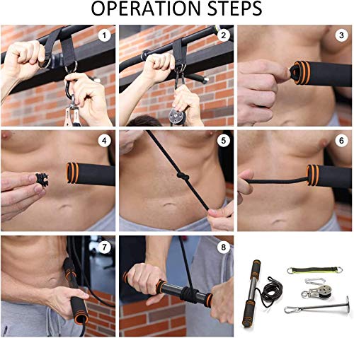 FBSPORT Forearm Wrist Roller Trainer, Strength Training Arm Marchine, Fitness LAT Lift Pulley System, Triceps Extensions Exerciser for LAT Pull Down, Biceps, Body Training Equipment, Home Workouts - Thumbnail 7
