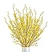 DULRLLY 3Pcs Artificial Forsythia Flower Branches 39 Inch Faux Yellow Jasmine Cherry Blossom Flowers Long Stems Silk Winter Spring Forsythia Flowers Bush for Floral Arrangement Wedding Home Decor