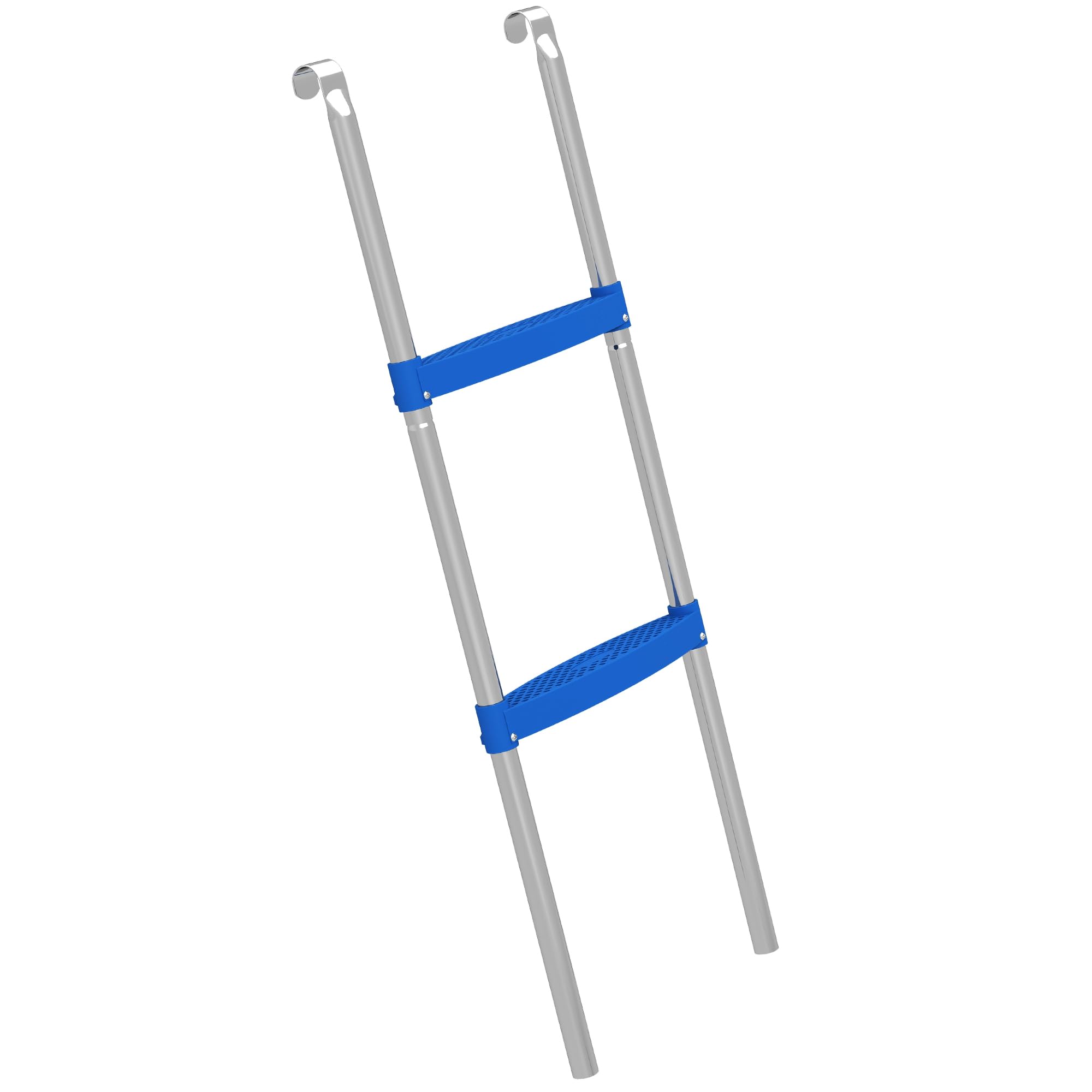 SPORTNOW Trampoline Ladder, 2-Steps with Horizontal Wide Steps, Universal Hook, Galvanised Steel Frame, 150kg Load Capacity, Outdoor Trampoline Stairs Accessories for Adults, Blue