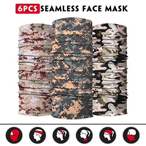 Image of Venswell Neck Gaiter Face Mask Men Women,Seamless Bandana Rave Face Cover Scarf Mask,Balaclava,Headband, Head Wrap,Headwear