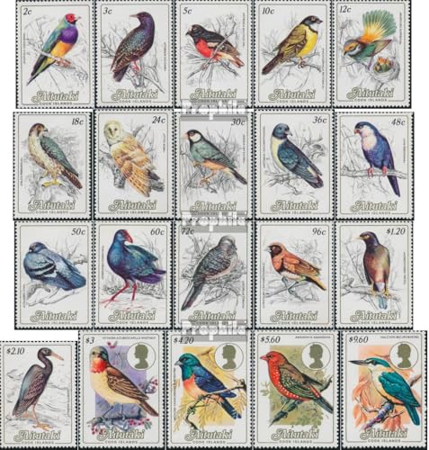 Sellos de Aitutaki MNH serie completa aves 1984 Prophila 505-524