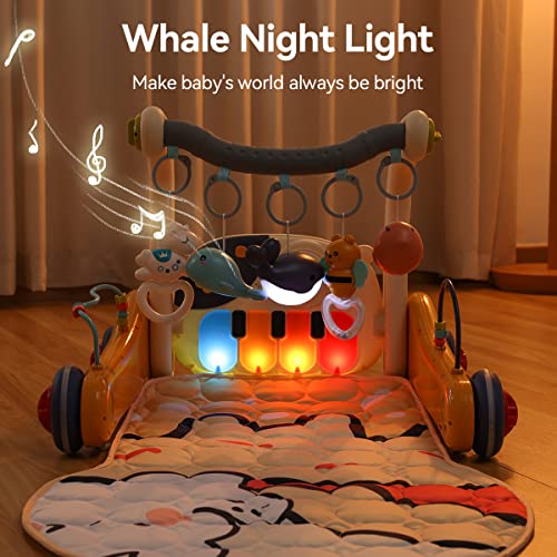 image for KidsMind Baby Play Mat Gym,4-in-1 Baby Kick and Play Piano Tummy Time 