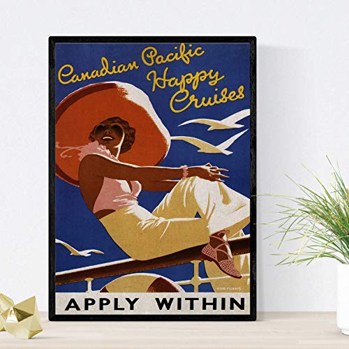 Nacnic Vintage Poster Canadian cruise vintage poster. A4 size, 29.7L x 21W cm - Image 2