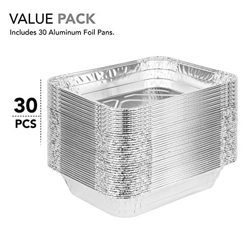 Aluminum Pans 9X13 Disposable Foil Pans (30 Pack) - Half Size Steam Table Deep Pans - Tin Foil Pans Great For Cooking, Heating, Storing, Prepping Food #TOP2