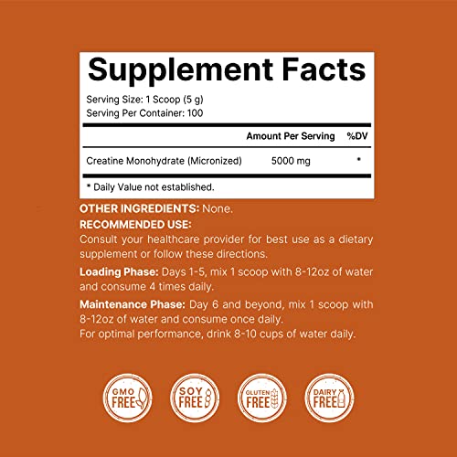 Image of NatureBell 2 Pack Instant Creatine Monohydrate Powder 500g, 5,000mg Per Serving | Micronized, Pure, & Unflavored | Pre-Workout | Keto, Vegan, Filler-Free | 200 Servings (2.2 lb)