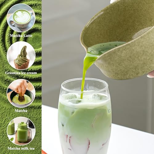 Service à Thé Matcha Vert Moucheté pour un Moment de Détente Japonais