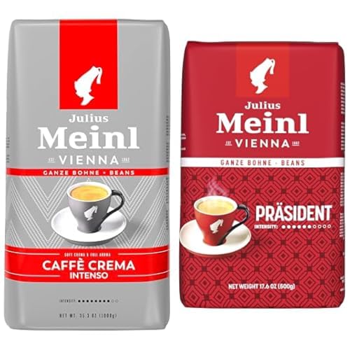Julius Meinl Trend Collection Coffee Crema Intenso Çekirdek Kahve 1 kg ve Julius Meinl President Çekirdek Kahve, Orta Kavrulmuş, Classic Aromalı, 500 g