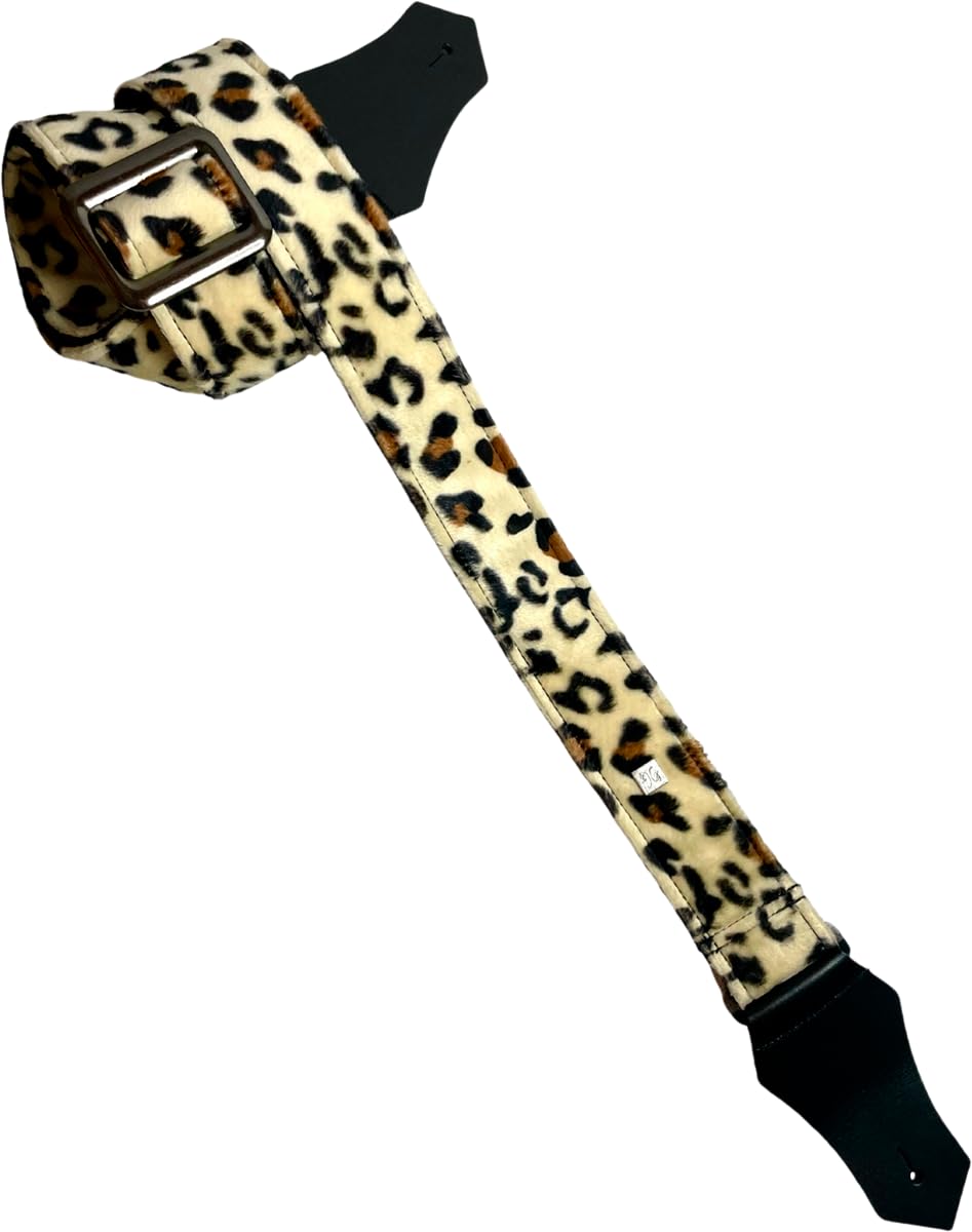 Get'M Get'M Tracolla per chitarra, motivo leopardato chiaro, 5,1 cm