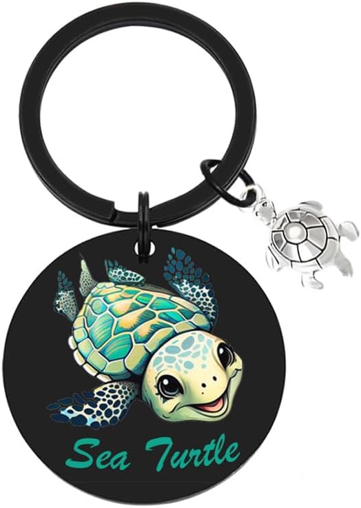 Turtle Keychains Turtle Gifts for Women Cute Sea Turtles Stuff Turtles Themed Gifts for Travel Turtle Lovers Woman Men Family Friends Birthday Halloween Christmas Gift Turtle Accessories Keyring