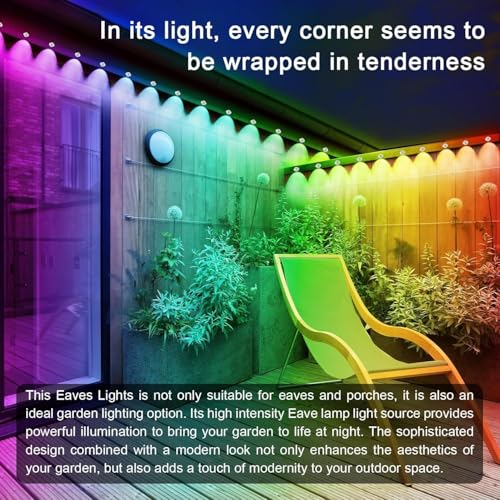 Letianpai PERMANENT OUTDOOR LIGHTS-50FT 50Ft Permanent Outdoor Lights,Rgb Eaves Lights With App Control Remote,Diy Scene Modes Ip67 Waterproof Outdoor Under Eave Lighting,Outdoor Lights For Outdoor Decor,Garden Decor,House,Party,Holiday thumb #6