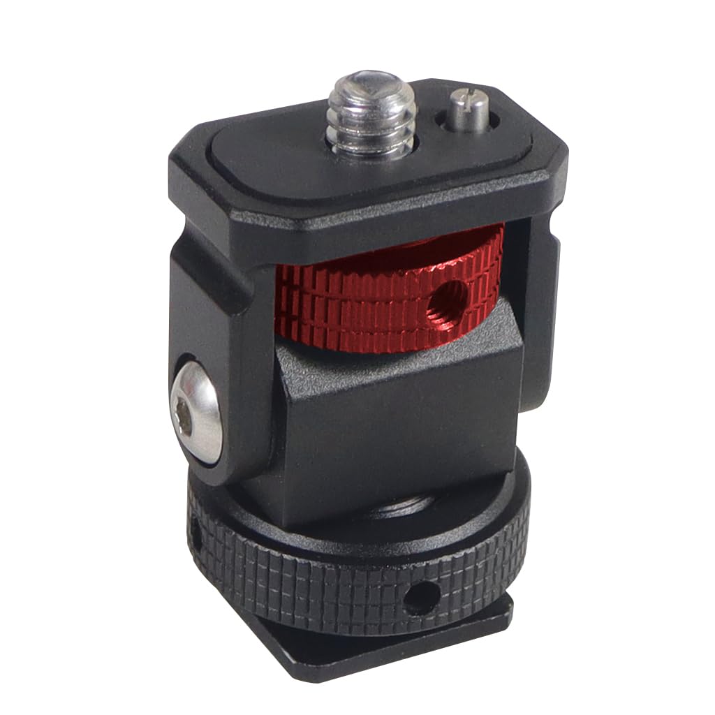 NovelGoal Camera Hot Shoe Monitor Flexible Tripod Adapter with Cold Shoe Mount Suitable for Microslr DSLRs with Hot/Cold Shoe Grooves Hero 13 Camera Protective Frames (Standard,Red)