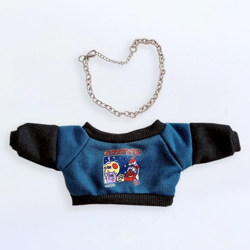 niannyyhouse 20cm Plush Doll Clothes Loose Long Sleeve Sweatshirt Accessories Kpop Doll Dressup (Blue)