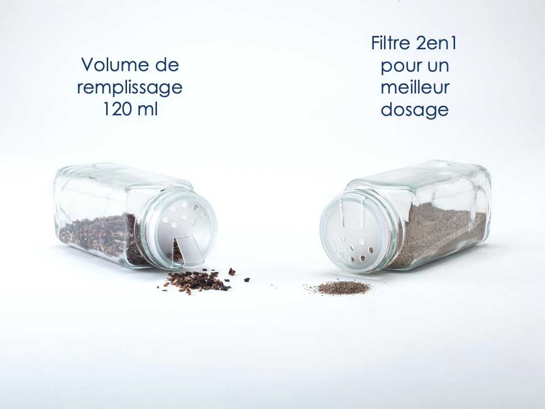 Hanseküche Etagère à épices en bois - Certifiée FSC® - Support à épices pour l'armoire avec 18x bocaux à épices, étiquettes et stylo