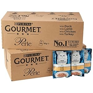 Gourmet Wet Cat Food Pouches in Gravy – Gourmet Perle Chef’s Collection – Mix of Fish, Lamb, Duck, Turkey, Pet Food…