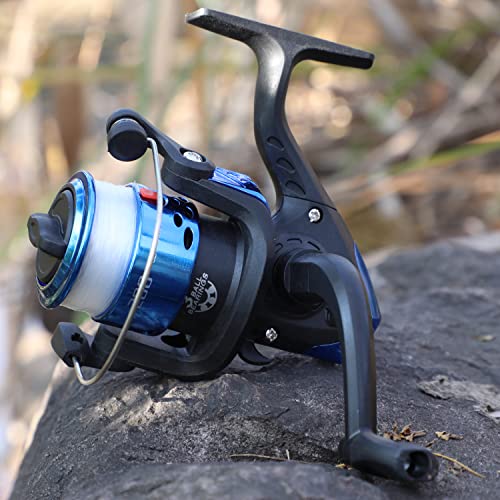 Carretel de pesca Sougayilang, carretel giratório ultraleve com linha de pesca pré-piscada - azul