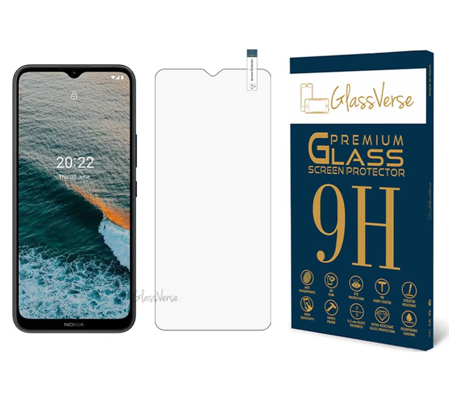 Image of GlassVerse PureView Tempered Glass for Nokia C21 Plus | Crystal Clear, 9H Hardness Screen Protector, Edge to Edge, Case Friendly, Hassle-less Installation Kit Included. (Pack of 1)