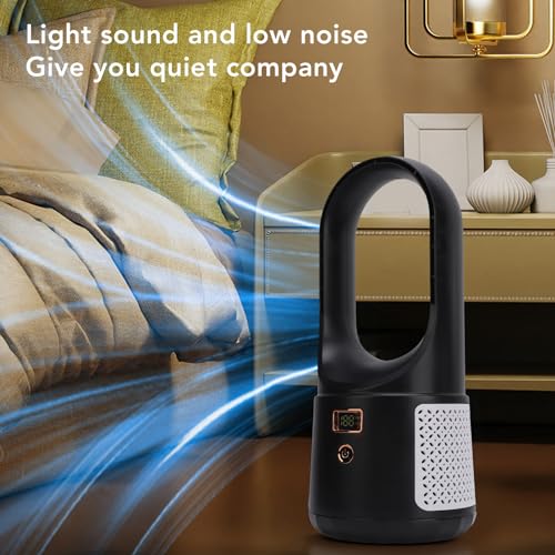 Oreilet Desk Fan Bladeless, Portable Quiet Cooling Table Fan with LED Display 6 Speeds Wind - Image 4