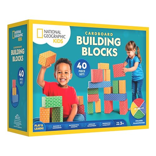 National Geographic Kids Jumbo Cardboard Building Blocks 40-Piece Set