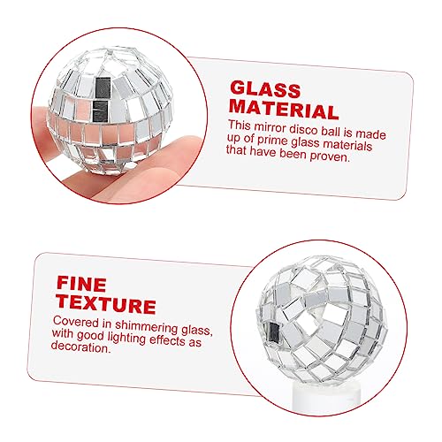 Toyvian - 20 bolas espejadas reflectantes de vidrio para decoración de fiestas, bodas, cumpleaños y festivales musicales miniatura 4