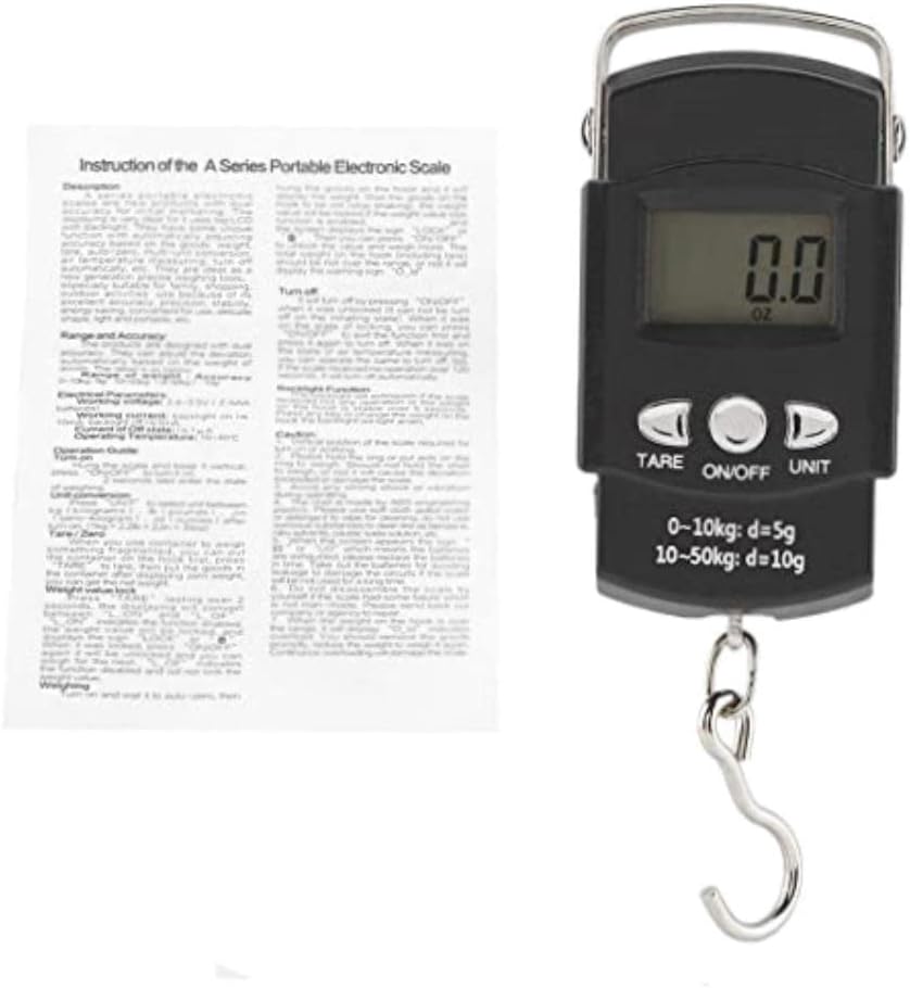 Utility Travel with Ease - Portable Electronic Luggage Scale with Tape Measure Backlit LCD Display and 110lb/50kg Capacity for Fishing Shipping & More. Weighing