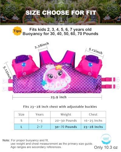 Image of AEOCOO Puddle Float Jumper for Swiming, Toddler Swim Vest for Water Play, Pool Floats with Swimming Arm Floaties Swim Jacket & Water Wings for Kids Swimmies, Boys, Girls, Ninos
