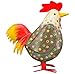 Exner dekorativer Deko-Hahn Deko-Huhn Garten-Deko Metall bemalt ca. 44 cm hoch (grau)