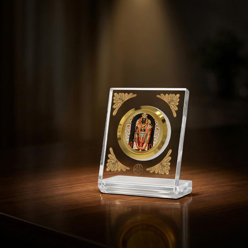 Image of DIVINITI 24K Gold Plated Religious Car Dashboard Frame | Premium God Idol Frame for Car, Home Mandir & Office Table | Spiritual Gift, Decorative Showpiece