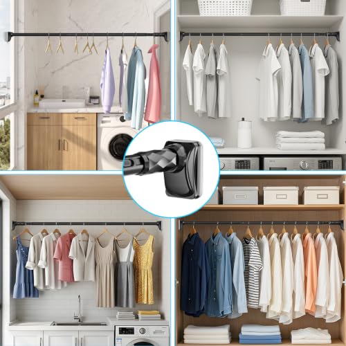Image of Black Closet Rods For Hanging Clothes,41-87 In heavy duty tension rod