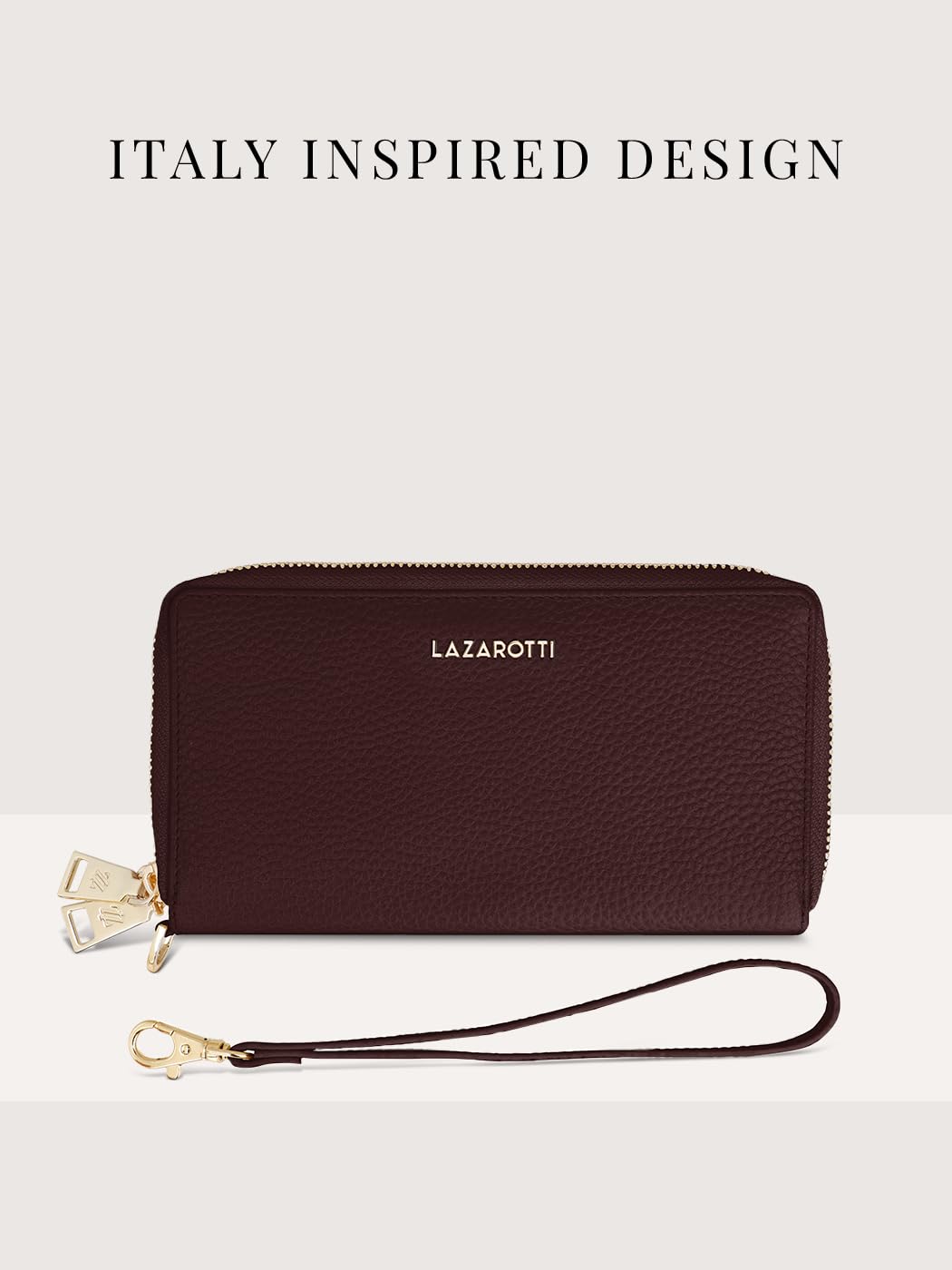 Lazarotti Bologna XL Leder Geldbörse Damen | 2 große Reißverschlussfächer, 20 Kartenfächer, Münzfach, RFID-Schutz | 20 x 4 x 11 cm