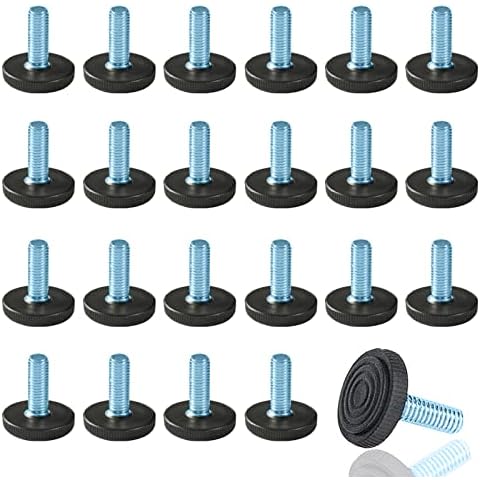 WAFJAMF 24 PCS M6 Thread Adjustable Furniture Levelers Screw in Threaded, Adjustable Levelers Feet Screw On Furniture Glide Leveling for Table, Chair, Furniture Legs (M6 Thread) Cover