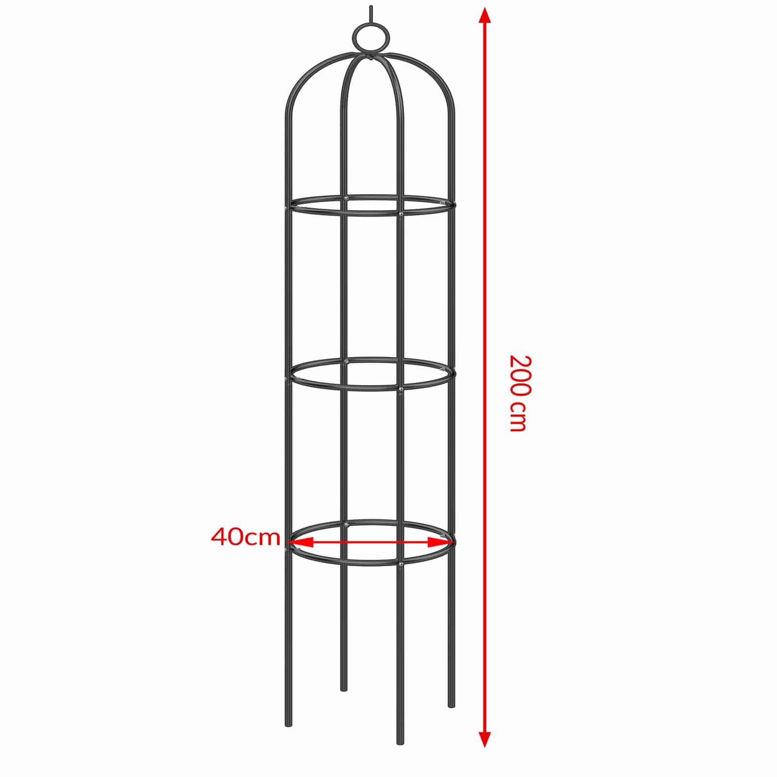 Gardebruk® 2X Rosensäule 200x40cm Metall Stabil Wetterfest Garten Rankgitter Rankhilfe Ranksäule Metallsäule Gartensäule