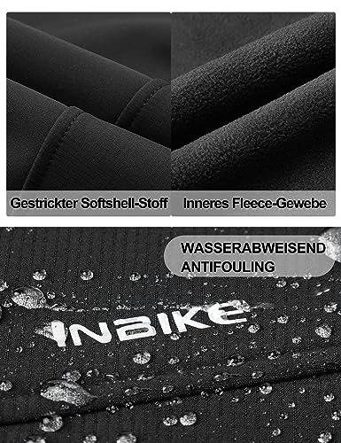 Foto von INBIKE Softshelljacke für Herren Wasserdicht Softshell Jacke Warm Winter Frühling Outdoor Regenjacke Wanderjacke Fahrradjacke Übergangsjacke MTB Fahrrad Schwarz XXL