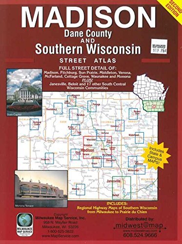 Madison Dane County South Wisconsin Street Atlas : Plan de ville et carte routière