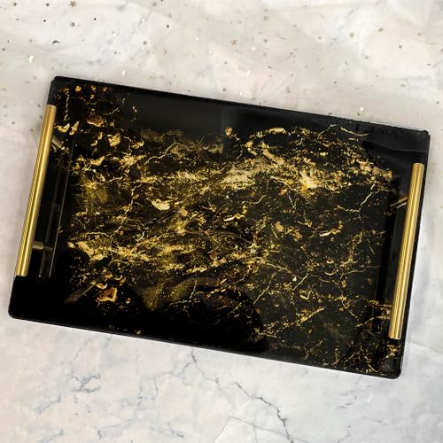 RESINWORLD 14\" x 9\" x 0.5\" XL Large Rectangle Mold, Deep Serving Tray Mold with Handles, Wedding Flower Mold for Resin