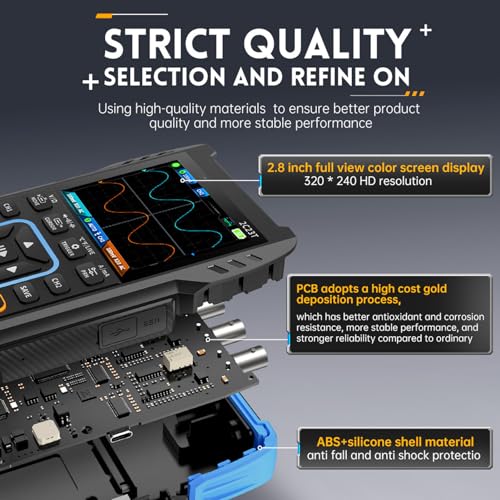 Image of 3 in 1 Channel Oscilloscope MultimeterGenerator, 2.8 Inch HD LCD Display, Handheld Design