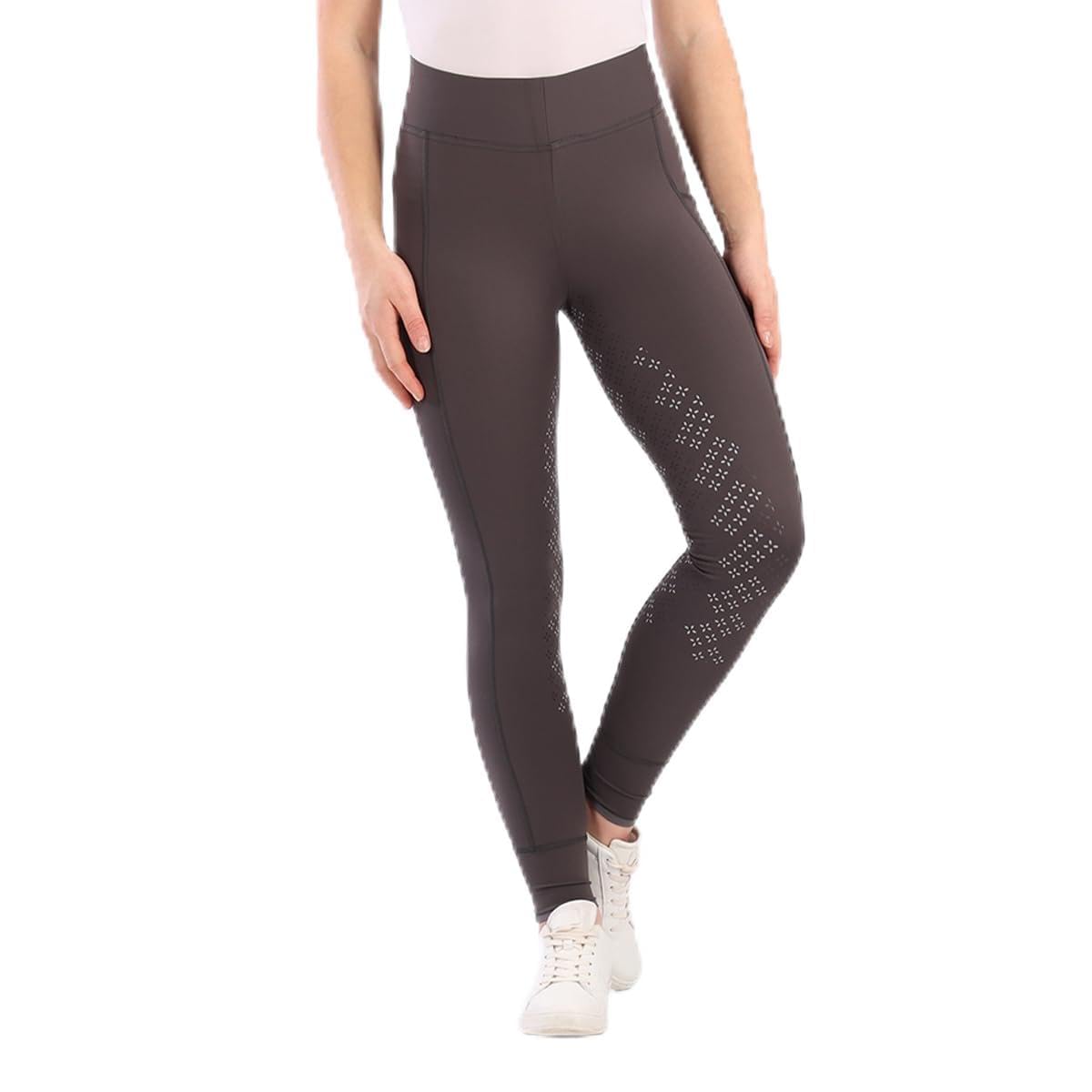 Collant Selena Junior pantalon équitation full grip gris pour enfant