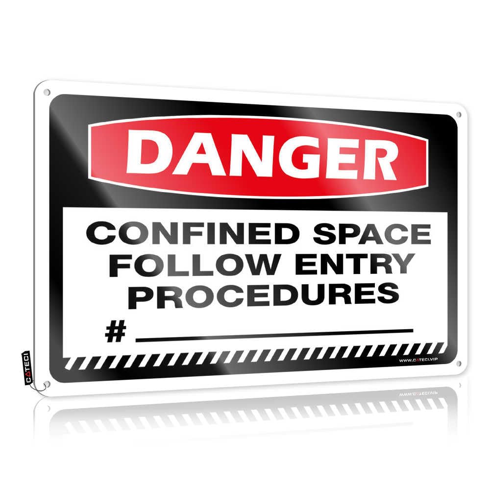 Plaque Teen Bedroom Decor Dining Patriotic Custom Danger Confined Space Follow Entry Procedures - Easy To Hang Art(30X40CM)