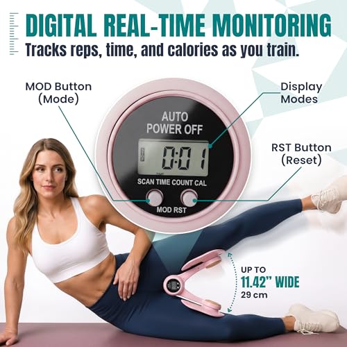 Image of Smart Thigh Master | Rotatable Pelvic Floor Exercise Devices for Women and Men with Auto-Counter Display | Inner Thigh Exerciser for Women, Kegel Trainer for Butt, Arm & Leg Workouts