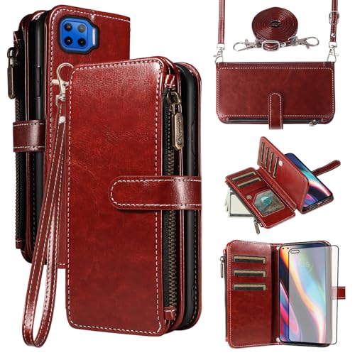 Coque Moto One 5G Asuwish avec fermeture éclair et porte-cartes