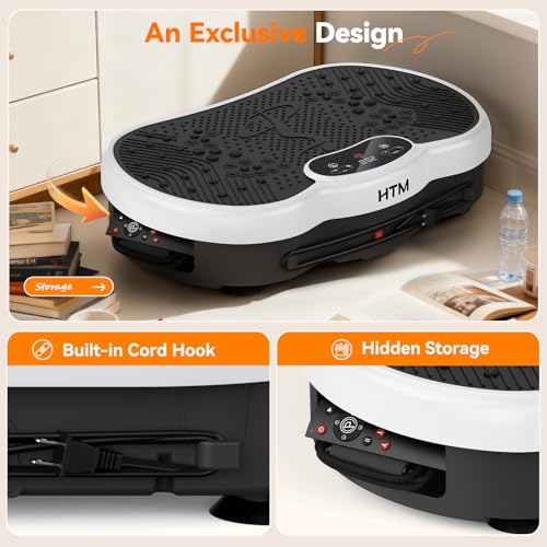 Vibration Plate Exercise Machine, Whole Body Shake Plate Vibrating Platform with Resistance Bands Slot, 300 Lbs Capacity, 120-Speed, 9 Workout Modes for Home Fitness, Relaxation - image 5