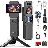 SJCAM C400 Kit Vlog(64GB) 7 ore, Action Cam 4K 2-in-1 Portatile, Rimovibile